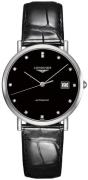 Longines Herreur L4.810.4.57.2 Elegant Sort/Læder Ø37 mm