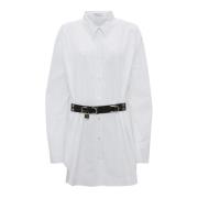 Hvid Skjortekjole med Låsrem
