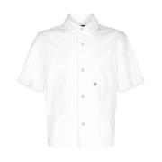 Hvid Bomuld Logo Bowling Skjorte til Mænd