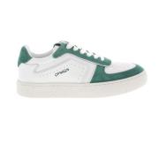 Hvide/Grønne Læder Dame Sneakers