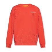 Rød Crewneck Sweatshirt med Malingssprøjt