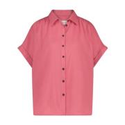 Romy Bomuld Bluse | Pink
