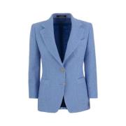 Linned Blazer med Tekstur