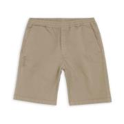 Beige Jogger-Style Casual Shorts
