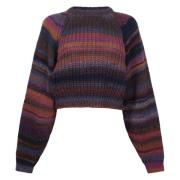 Farverig Crop Pullover