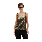 Twirl Top - Alsidig ?rmel?s Leopard Jacquard