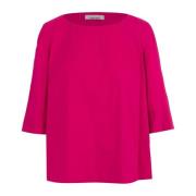 Fuchsia Poplin Stretch Bluse