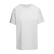Hvid Bomuld Logo Print Dame T-Shirt
