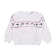Stilfuld hvid & pink sweatshirt