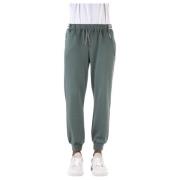 Grønne sweatpants med snøre og elastisk talje