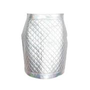 Metallic Holografisk Quiltet Mini Nederdel
