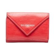 Rød læder Balenciaga pung
