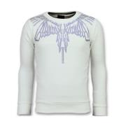 Eagle Glitter Rhinestones - Hvid Sweater Herre - 6340W