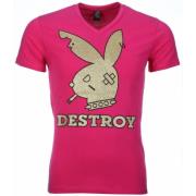 Bunny Destroy Print - Herre T-Shirt - 1334R