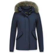 Pelsfrakke med lille pelskrave - Kort Wooly jakke - 5897B
