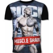 Muscle shark rock rhinestone - Herre t-shirt - 11-6289Z