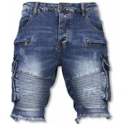 Shorts med mange lommer - Stilfulde denim shorts til mænd - J-9006B