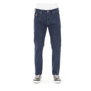 Blå Bomuld Slim-Fit Jeans