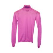 Blød Pink Bomuld Turtleneck Sweater