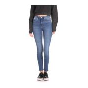 Vintage Blå Højtaljede Skinny Jeans