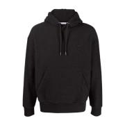 Sort Boucle Bomuld Blandet Hoodie til Mænd