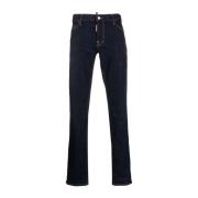 Slim-fit Mørkeblå Bomuld Jeans