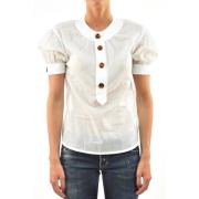 Hvid Kvinders Knappet Bluse Mod.S75DL0183S35278010