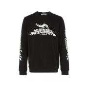 Sort Logo Sweatshirt Rund Hals Langærmet