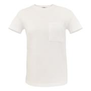 Tidløs Hvid T-Shirt med Brystlomme