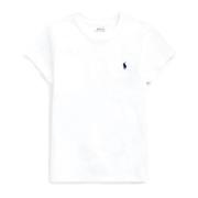 Hvid Bomuld T-shirt med Broderet Pony Logo
