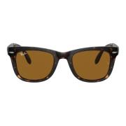 Klassiske Foldbare Solbriller Brune Injicerede