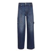 Mørkeblå Vintage Workwear Wide Jeans