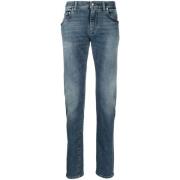 Slim-Fit Blå Jeans med Lynlås