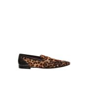 Leopard Print Læder Loafers