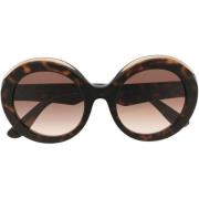 Stilfulde solbriller med brun/hawaiiansk stel og ovale linser