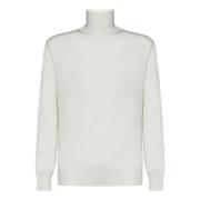 Hvid letvægts turtleneck sweater