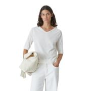 Elegant Langærmet Hvid T-Shirt