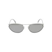 Sølv Cat-Eye Solbriller med Flash Linser