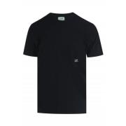 Moderne Mands Sorte Jersey Lomme T-Shirt
