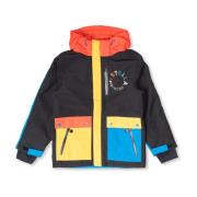 Farverig ski jakke med logo