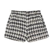 Smart tweed shorts med bred talje
