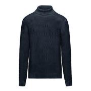 Turtleneck Sweater i bomuld-uld-blandingsstof