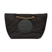 Sort Puffy Chain Tote Taske