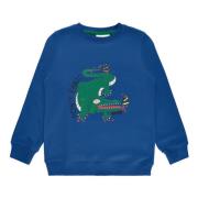 Krokodille Print Sweatshirt - Monaco Blå
