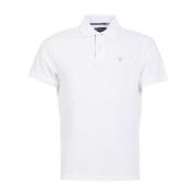 Hvid Tartan Pique Polo Shirt