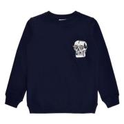 Skull Broderet Sweatshirt - Navy Blazer