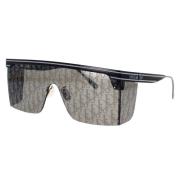 Sporty Rektangulære Solbriller med Sølv Spejlede Linser