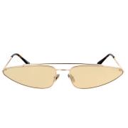 Geometriske solbriller i metal med spejlede brune linser