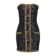 Bustier dress with sequin embroidery