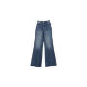 Blå Flare Jeans - Moderne Stil
